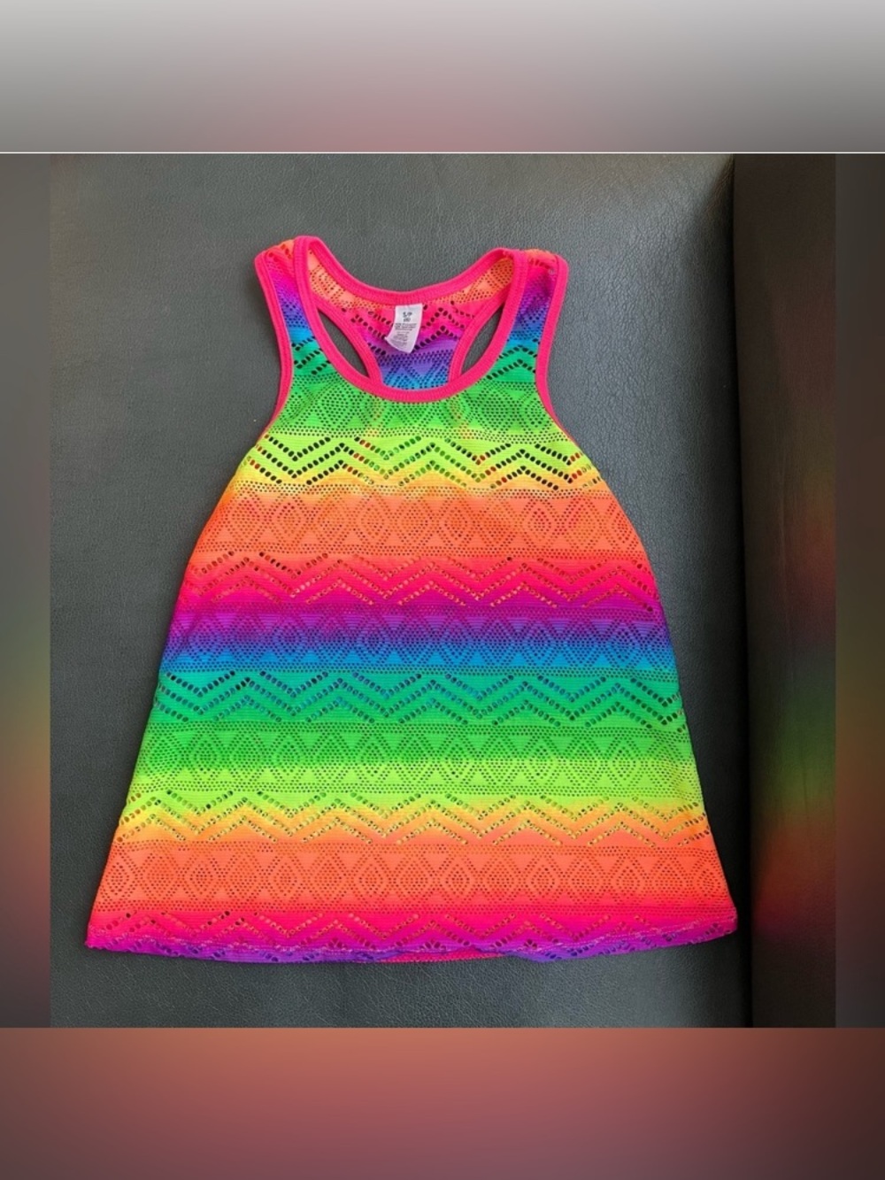Kid’s Rainbow Tank Top Beach Cover-up Girls Small - George - PRIDE Parade Size 6